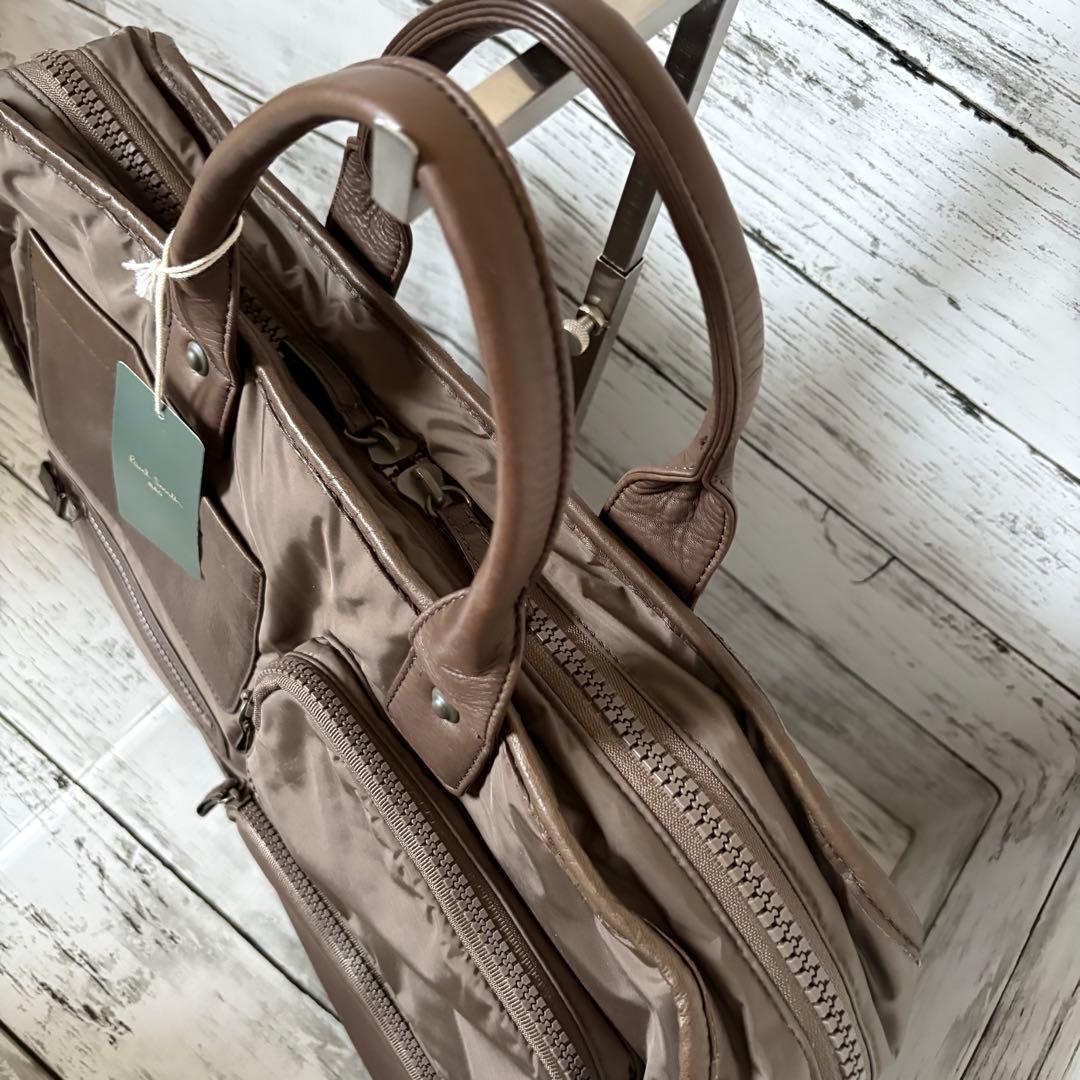 未使用タグ付✨ポールスミス　ビジネスバッグ　ナイロン×牛革　2way A4収納可