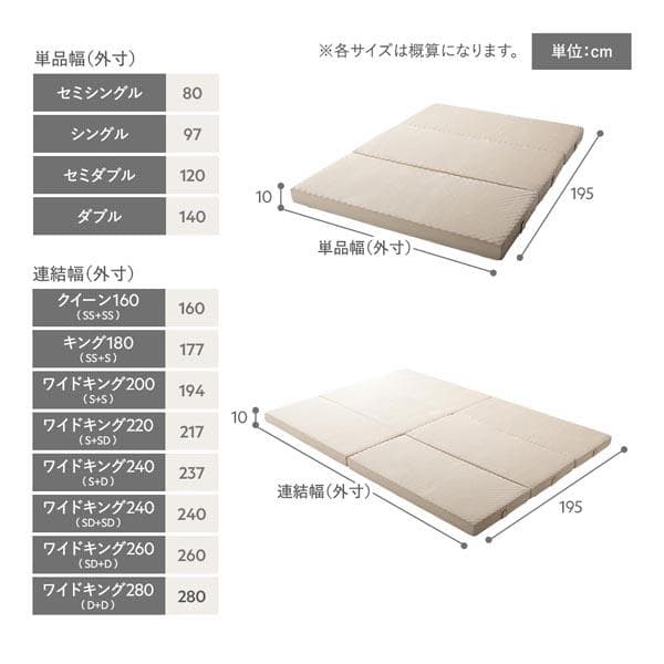 3つ折り マットレス 単品 シングル グレー 高反発 洗えるカバー 折りたたみ