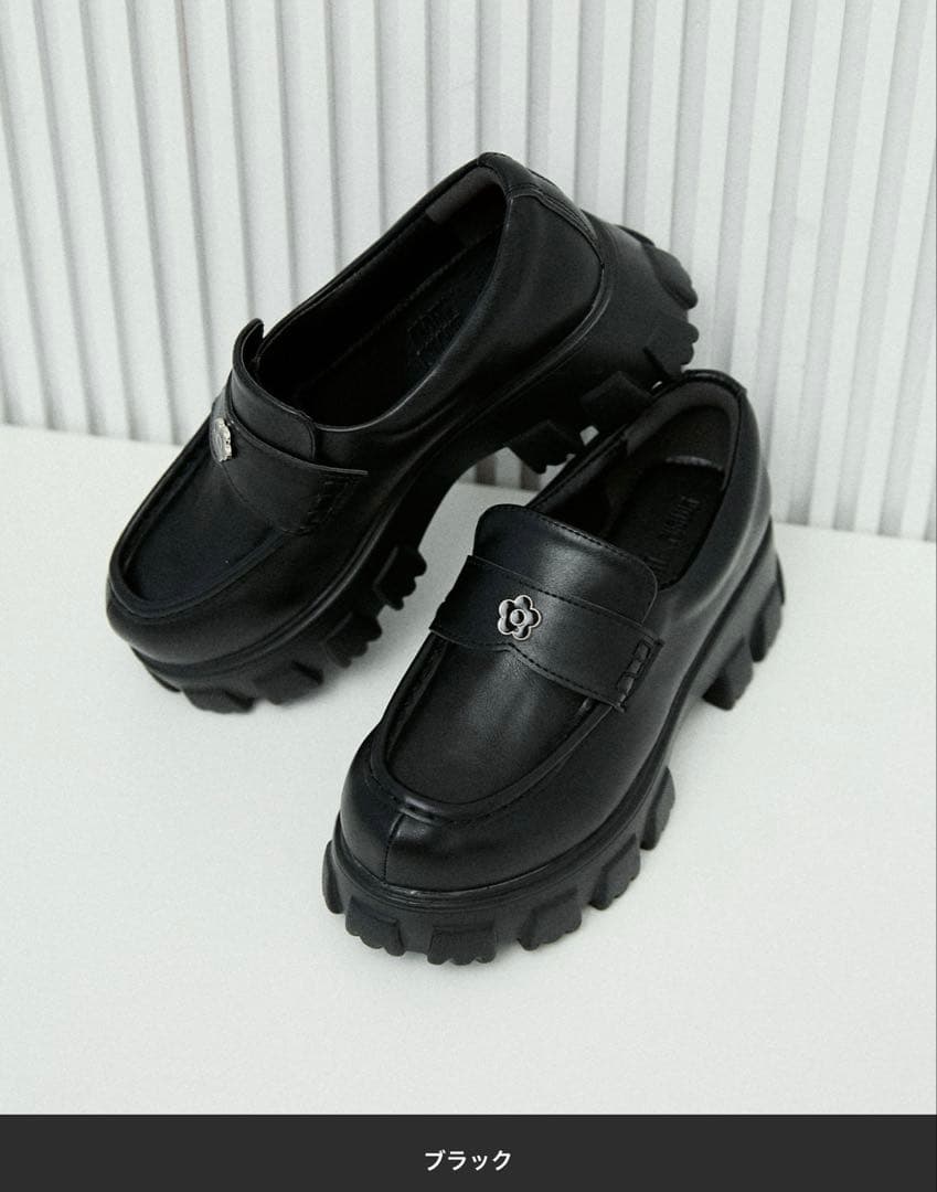 MARY QUANT PUBULX ブラック 厚底ローファー