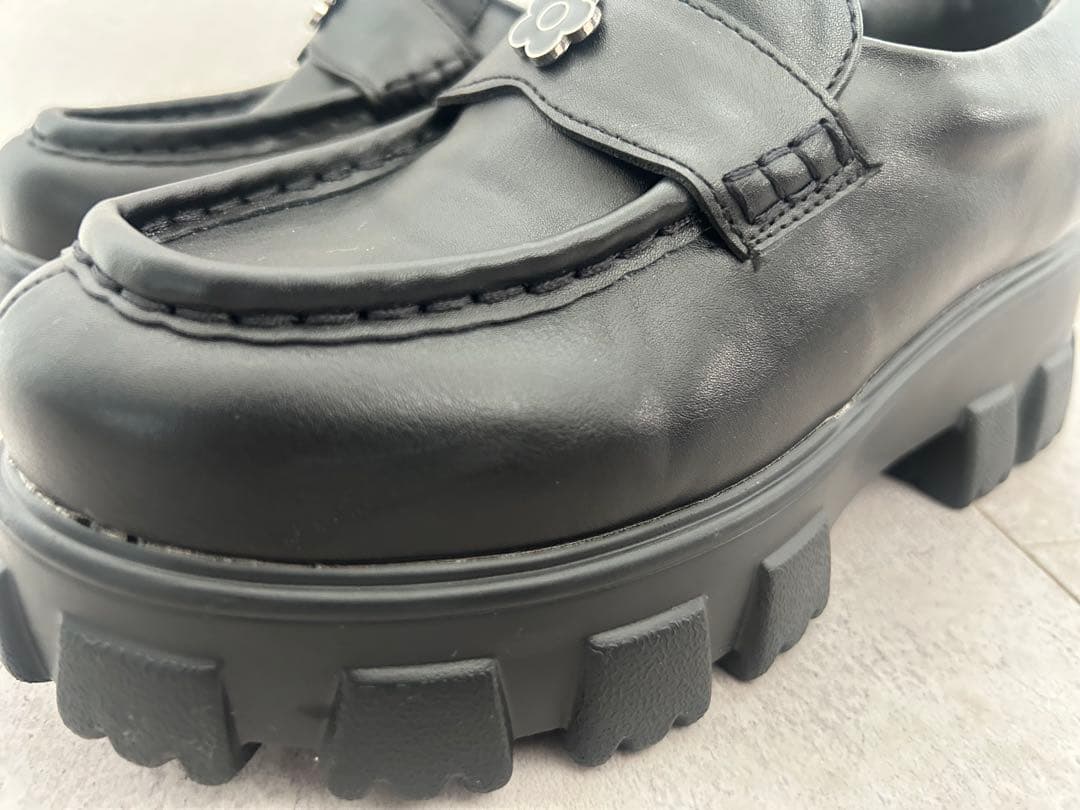 MARY QUANT PUBULX ブラック 厚底ローファー
