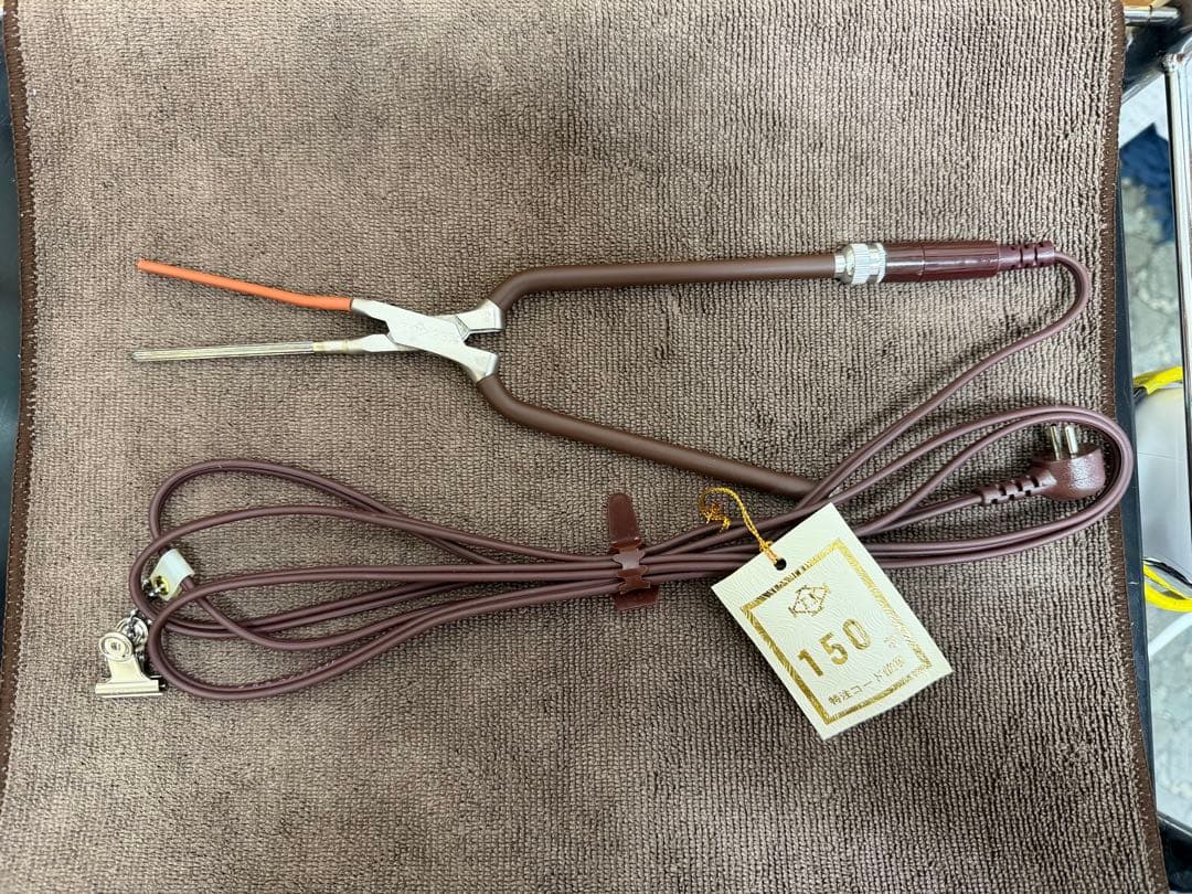 【希少】理容 ニチリ テンション ヘア アイロン 丸アイロン 2.8mm