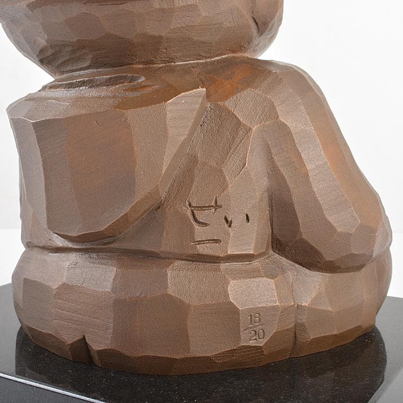 大町誠一作　ブロンズ　やさしき戦士　重さ約5.5kg　証明書付　D　R5986B