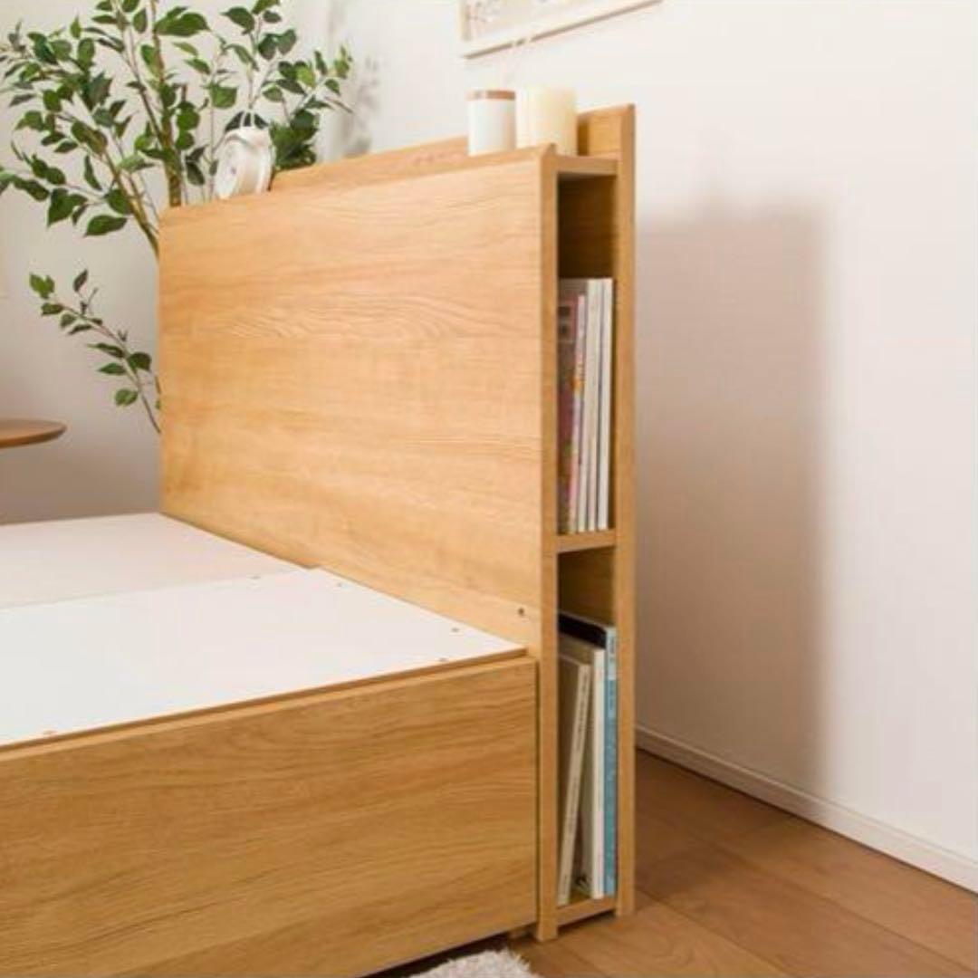 ダブルベットフレーム 深型引き出し収納付き