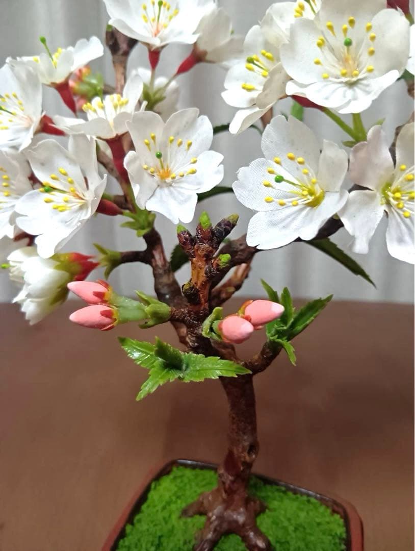 クラフト盆栽 ソメイヨシノ 桜盆栽 造花 ハンドメイド