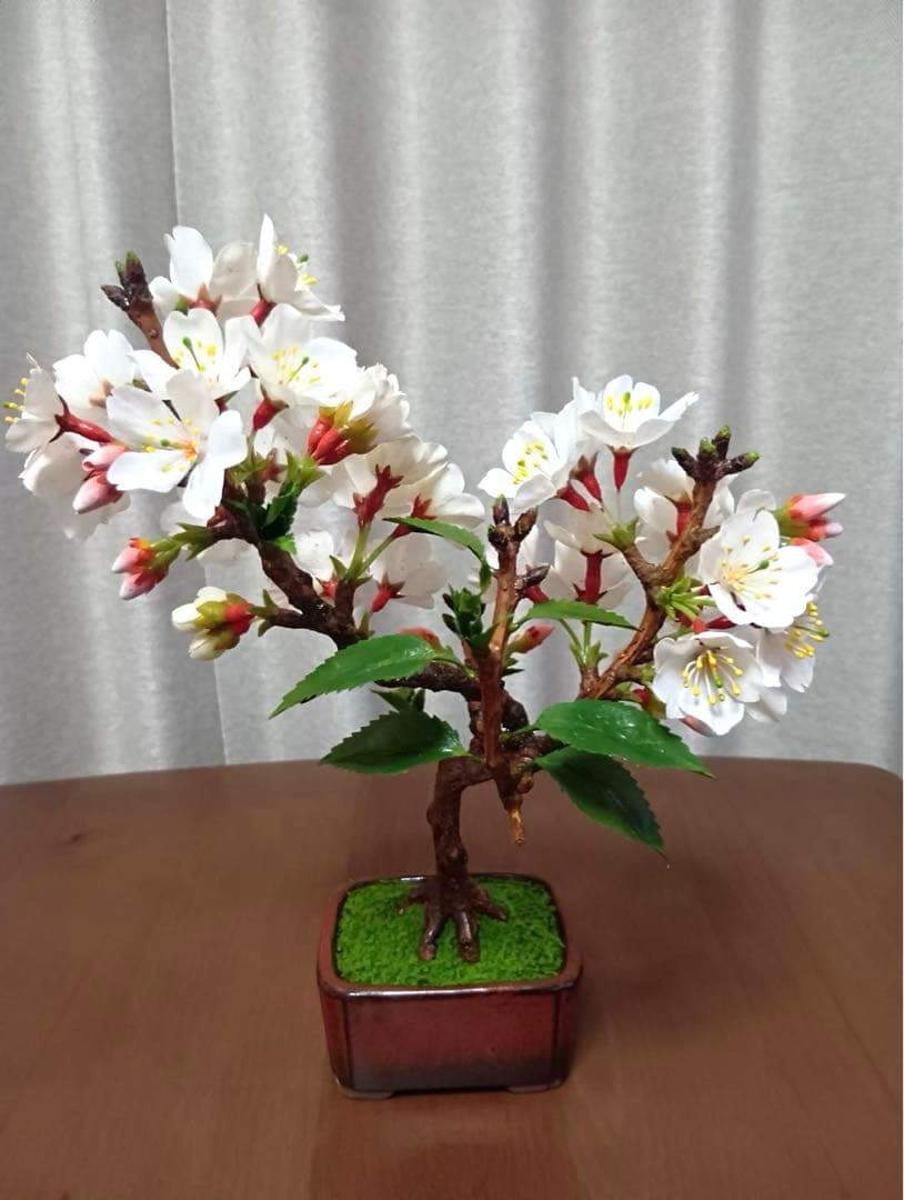 クラフト盆栽 ソメイヨシノ 桜盆栽 造花 ハンドメイド