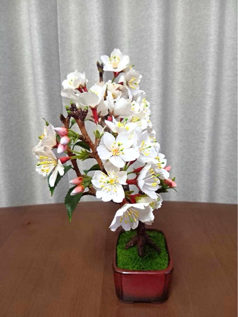 クラフト盆栽 ソメイヨシノ 桜盆栽 造花 ハンドメイド