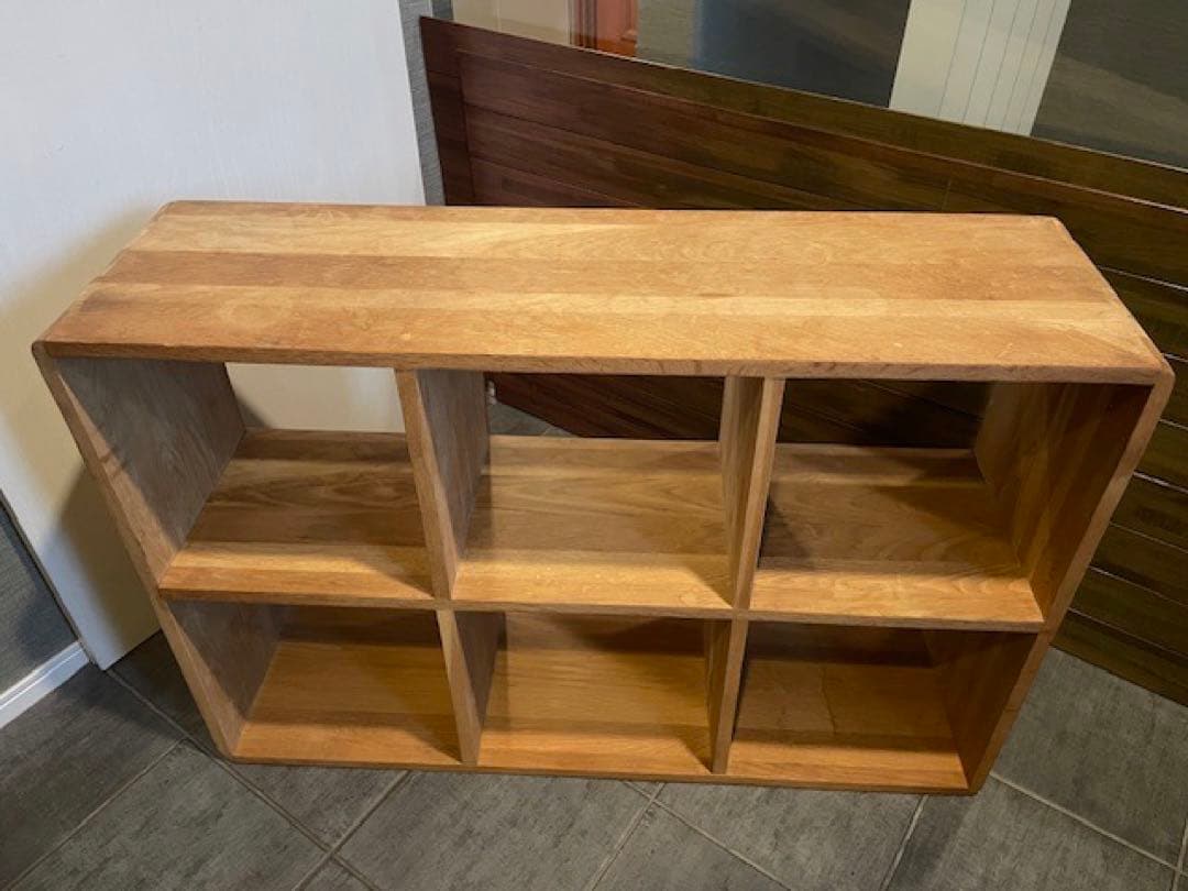 ma　ナラ/オーク無垢材 オープンブックシェルフ飾り棚 ほぞ組差し込み構造