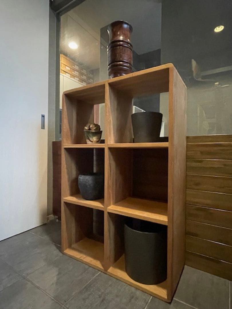 ma　ナラ/オーク無垢材 オープンブックシェルフ飾り棚 ほぞ組差し込み構造