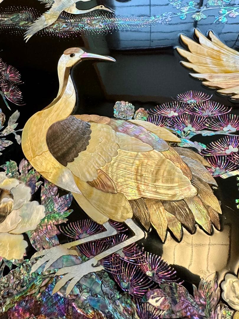 SUMO 公式アカウント03 鄭鐘基作 最高級螺鈿座敷机 松鶴紋 座卓