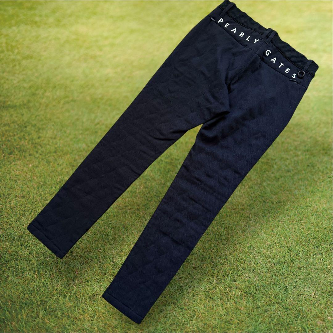 防寒　蓄熱　裏地付　パーリーゲイツ　キルティング　パンツ　紺　M〜L相当　4