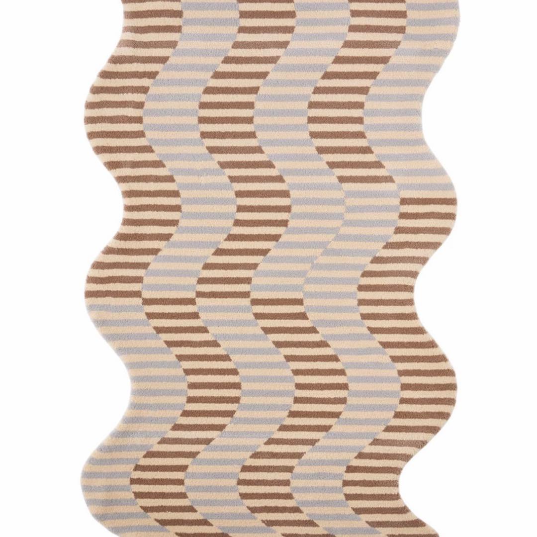 OKEJ×SSENSE限定 ベージュ&オフホワイトRipple ラグマット