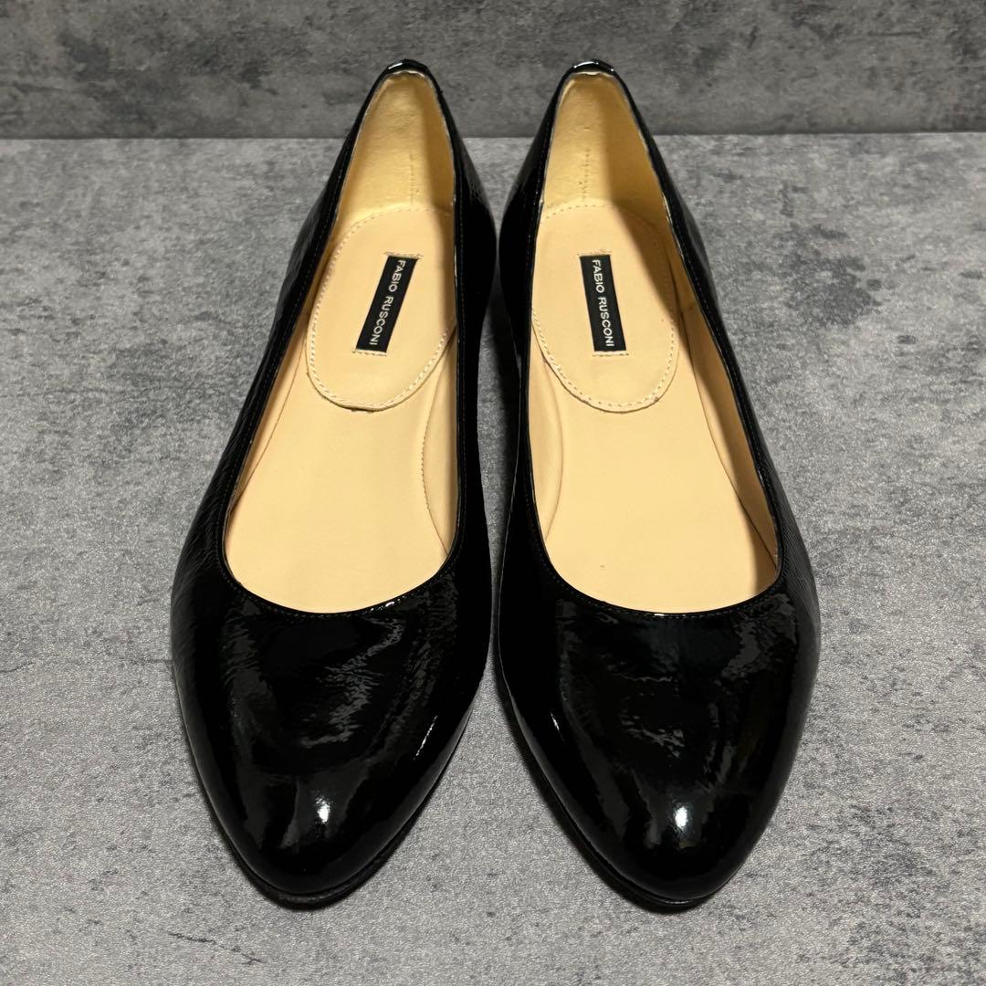 ♡試着のみ♡ ファビオルスコーニ　フラットパンプス　エナメル　ブラック　1753