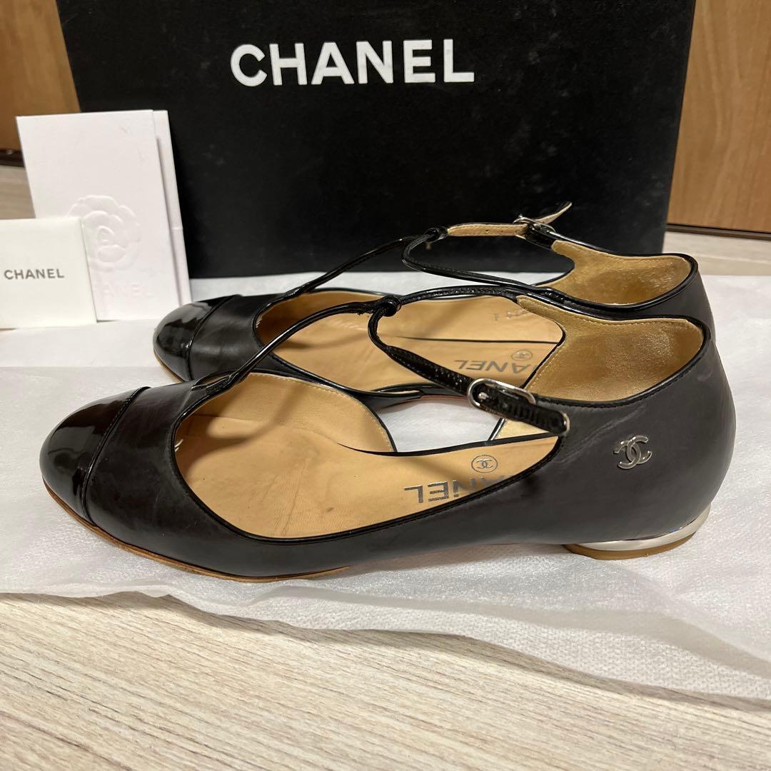 CHANEL シャネル　ブラック　フラットシューズ　サイズ37
