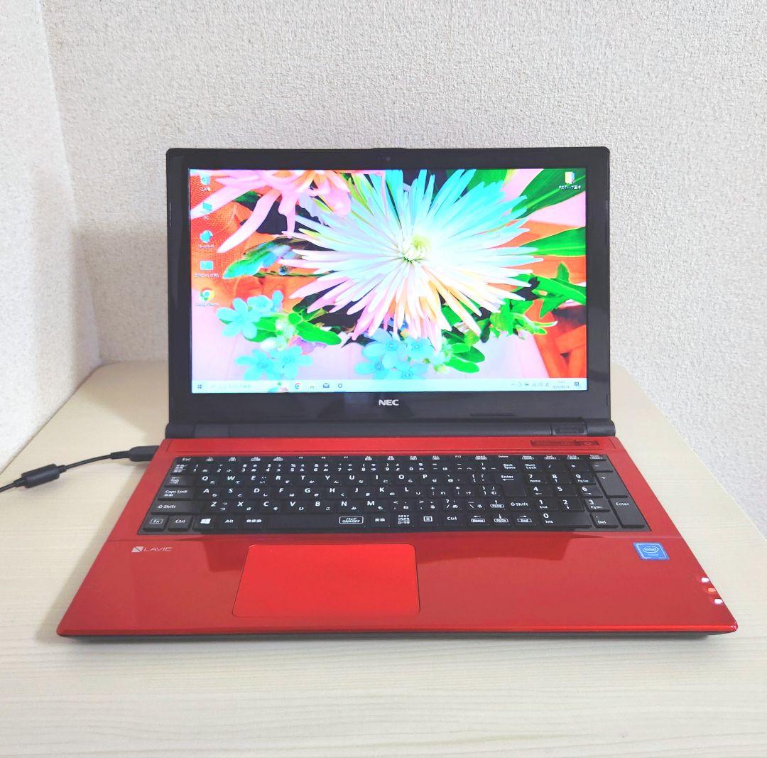 大容量1TB☆メモリ8GB☆NECノートパソコン☆人気のレッド☆画像保存等にも♪