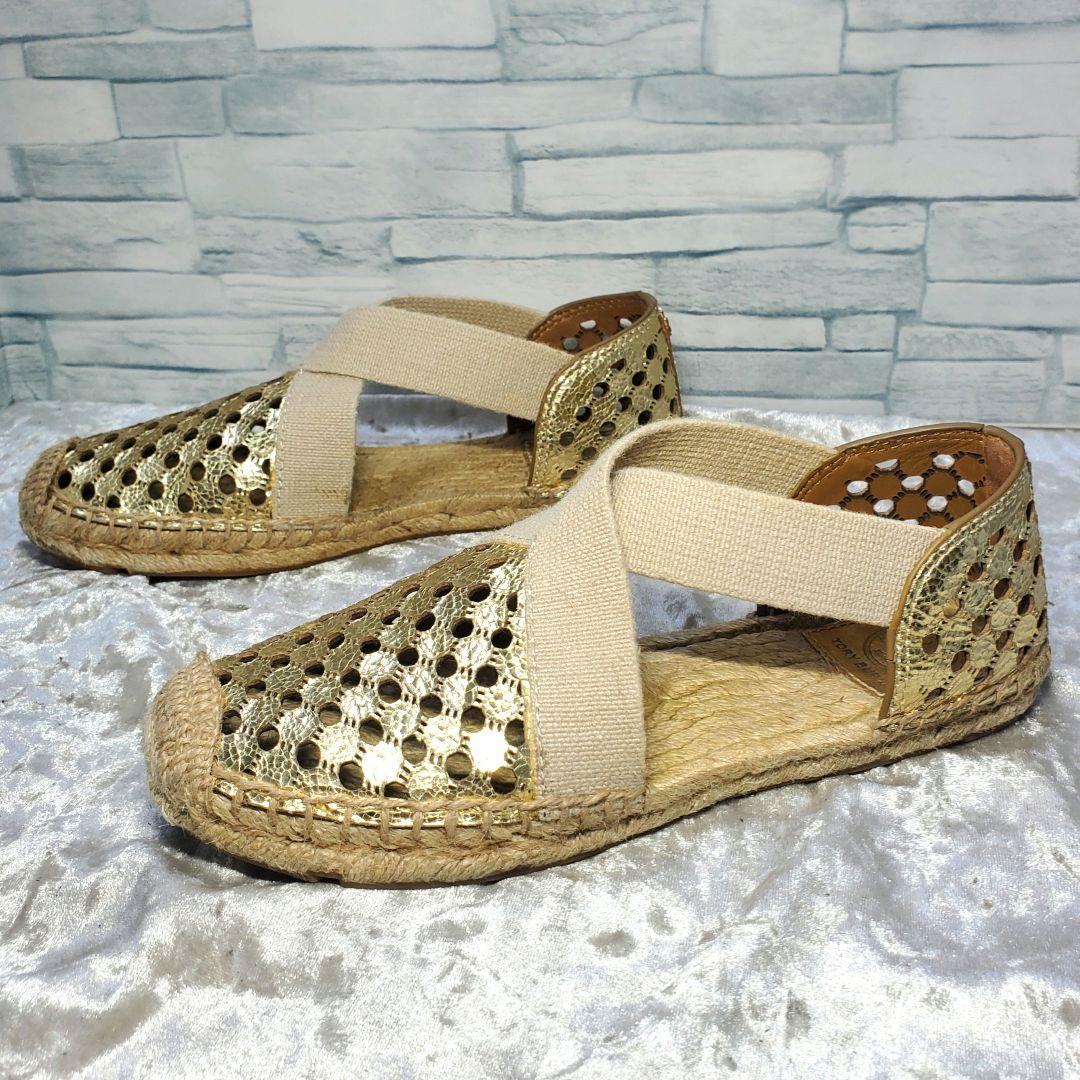 【極美品】✨Tory Burch 23cm パンチングレザー ゴールド ロゴ 6