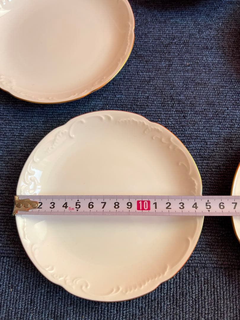 906 大倉陶園　白磁　皿　5客　高級　金彩　未使用