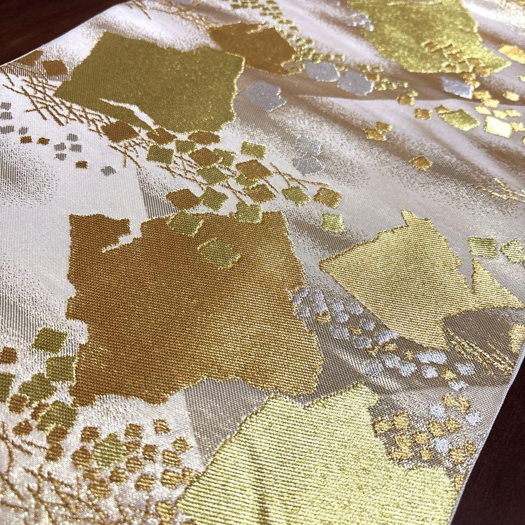 まぴ　正絹 六通袋帯 『川島織物』 【箔散らし 金銀】