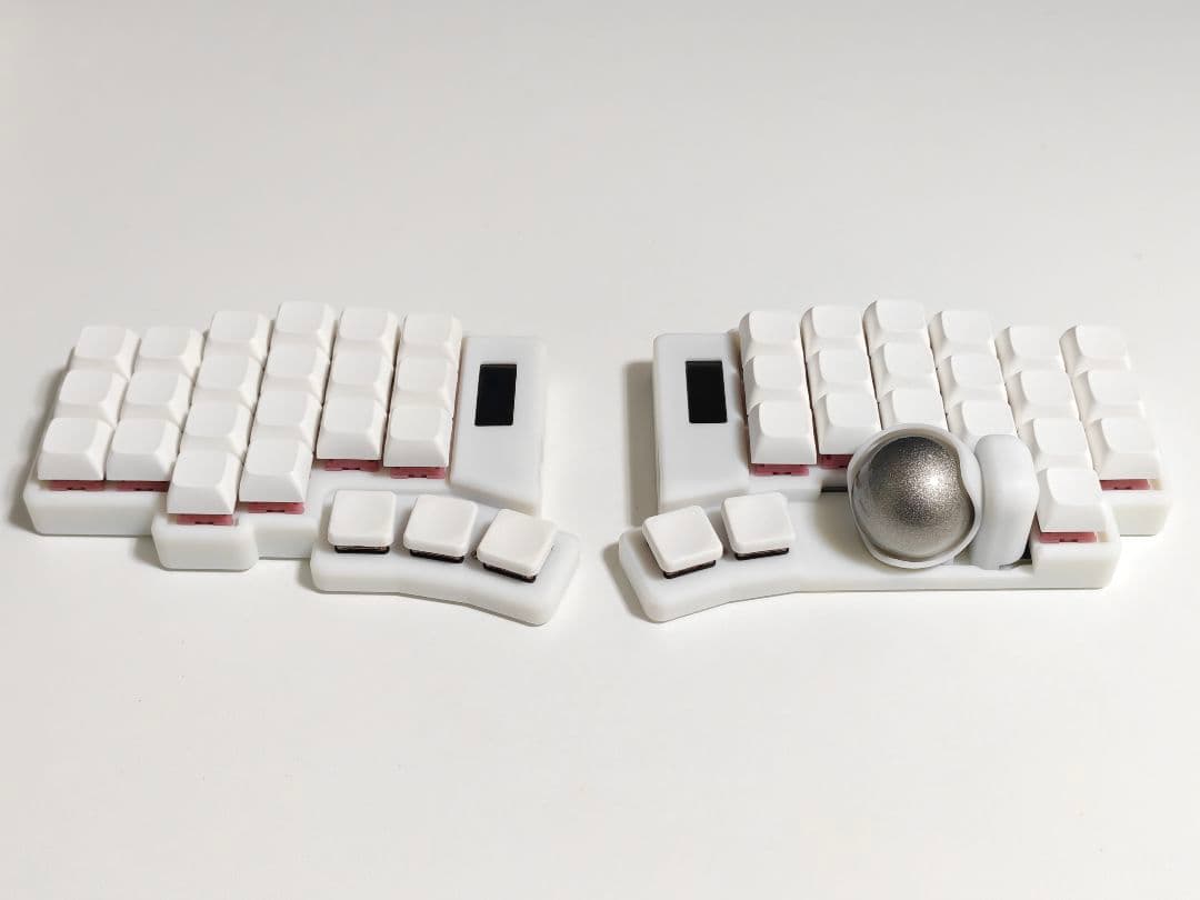 keyball44 完成品 自作キーボード 左右分割 ホワイト