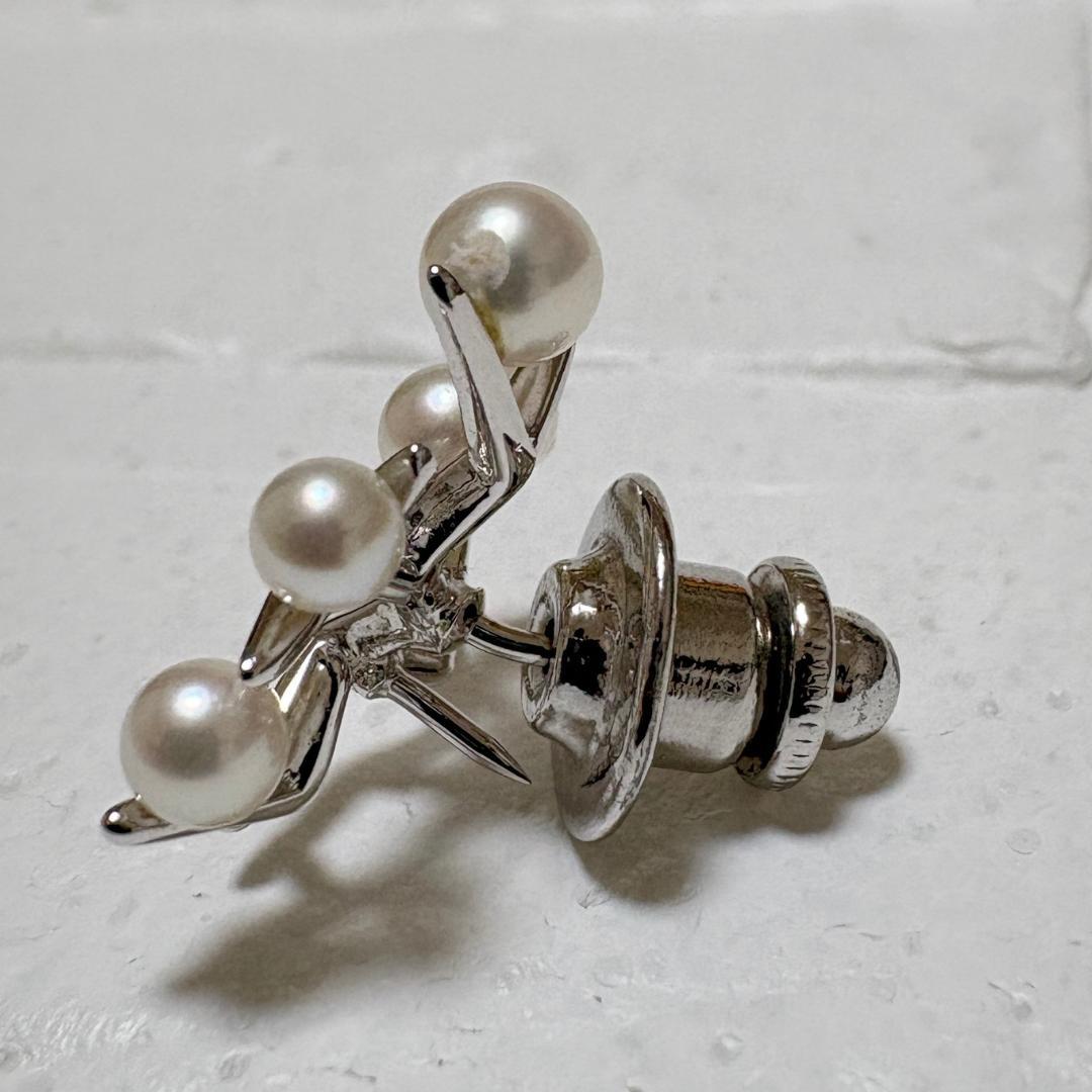 MIKIMOTO ミキモト 幸福の木 ピンブローチ シルバーピンブローチ パール