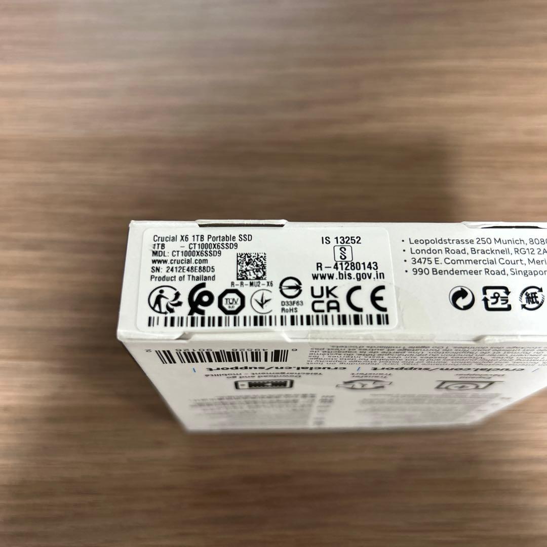 【超美品】Crucial X6 1TB Portable SSD