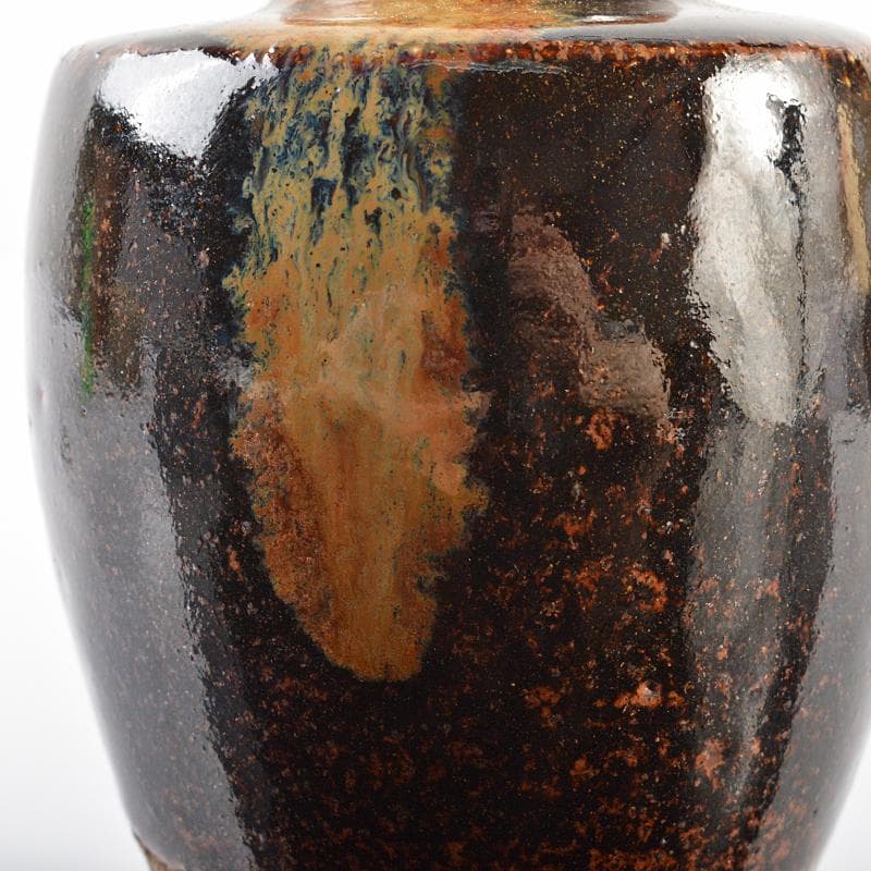 茶道具　瀬戸焼　肩衝茶入　定家純子　正絹唐草文　仕覆付　書付箱　D　R6227