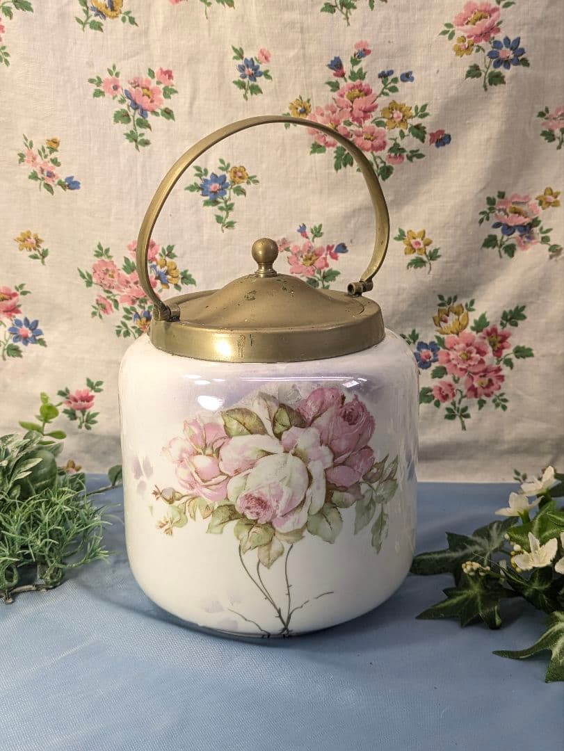 ヨーロッパ アンティーク イギリス 蚤の市 陶器製 ビスケットバレル