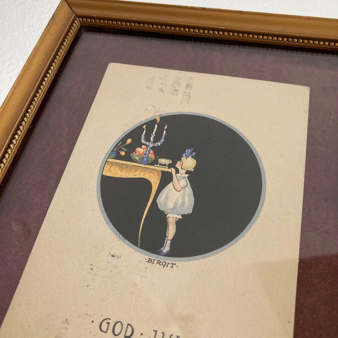 アンティークフレームD★1920年代超希少なBIRGITのアンティークカード入り
