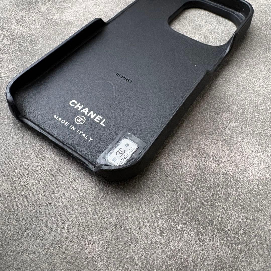 CHANEL iPhone15PRO スマホケース ココマーク ラムスキン
