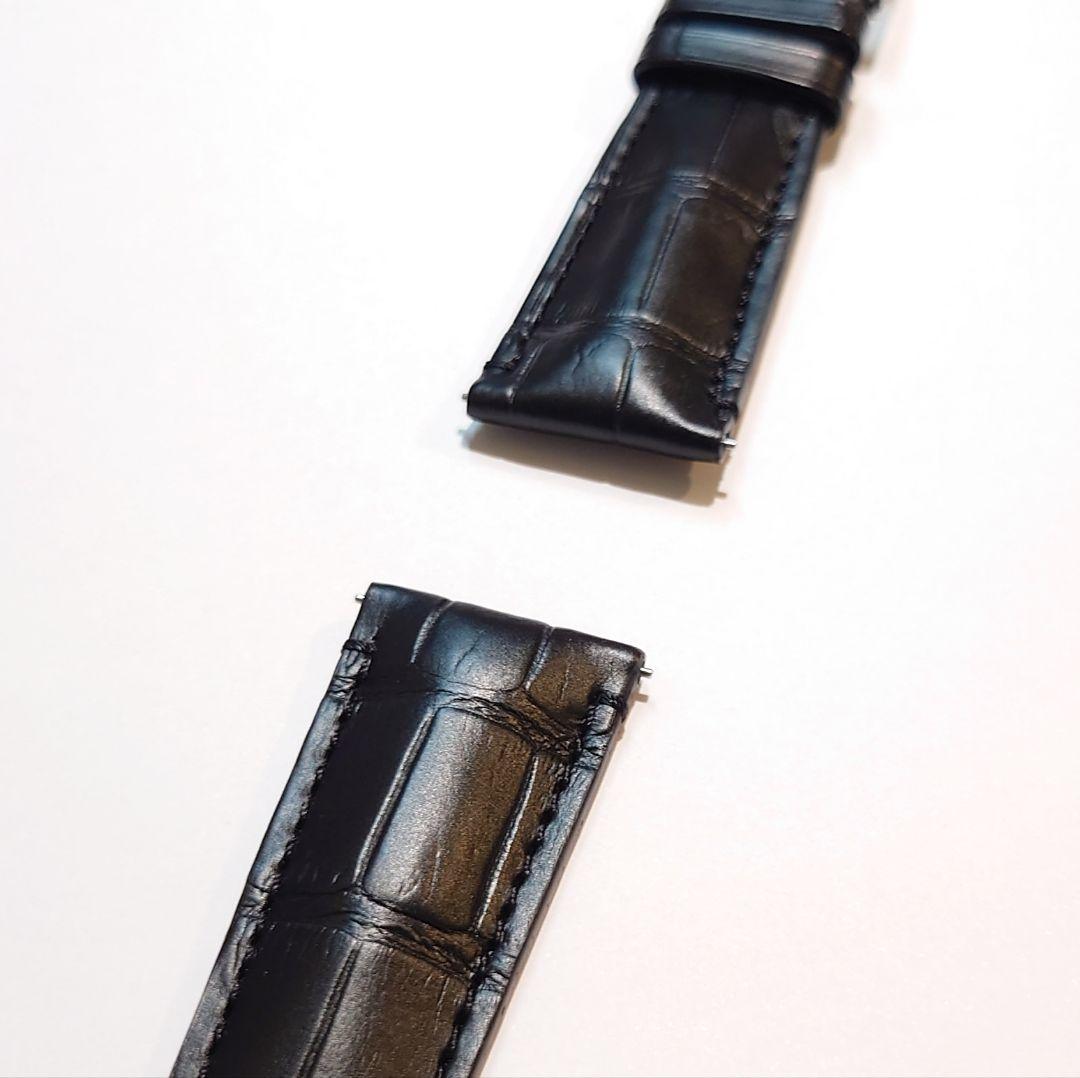 【ヒルシュ】アリゲーター 時計革ベルト ブラック 22-18 ショート 未使用
