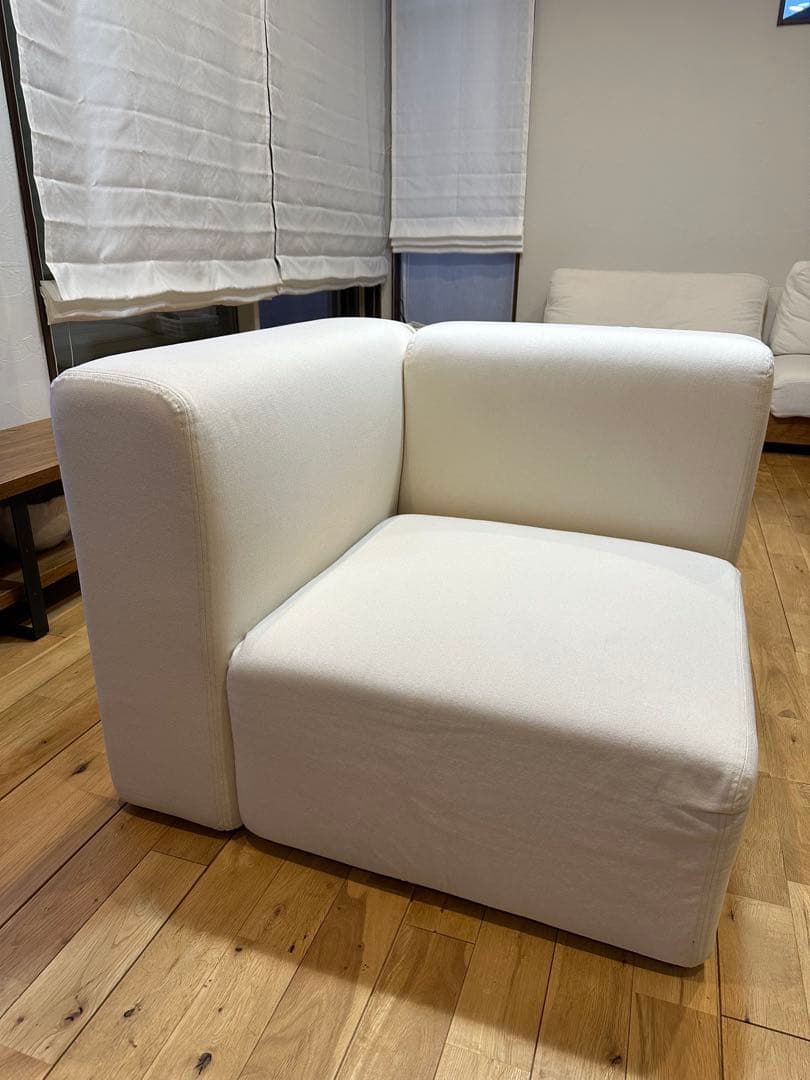 無印良品 コーナーソファ（アーム付） ホワイト