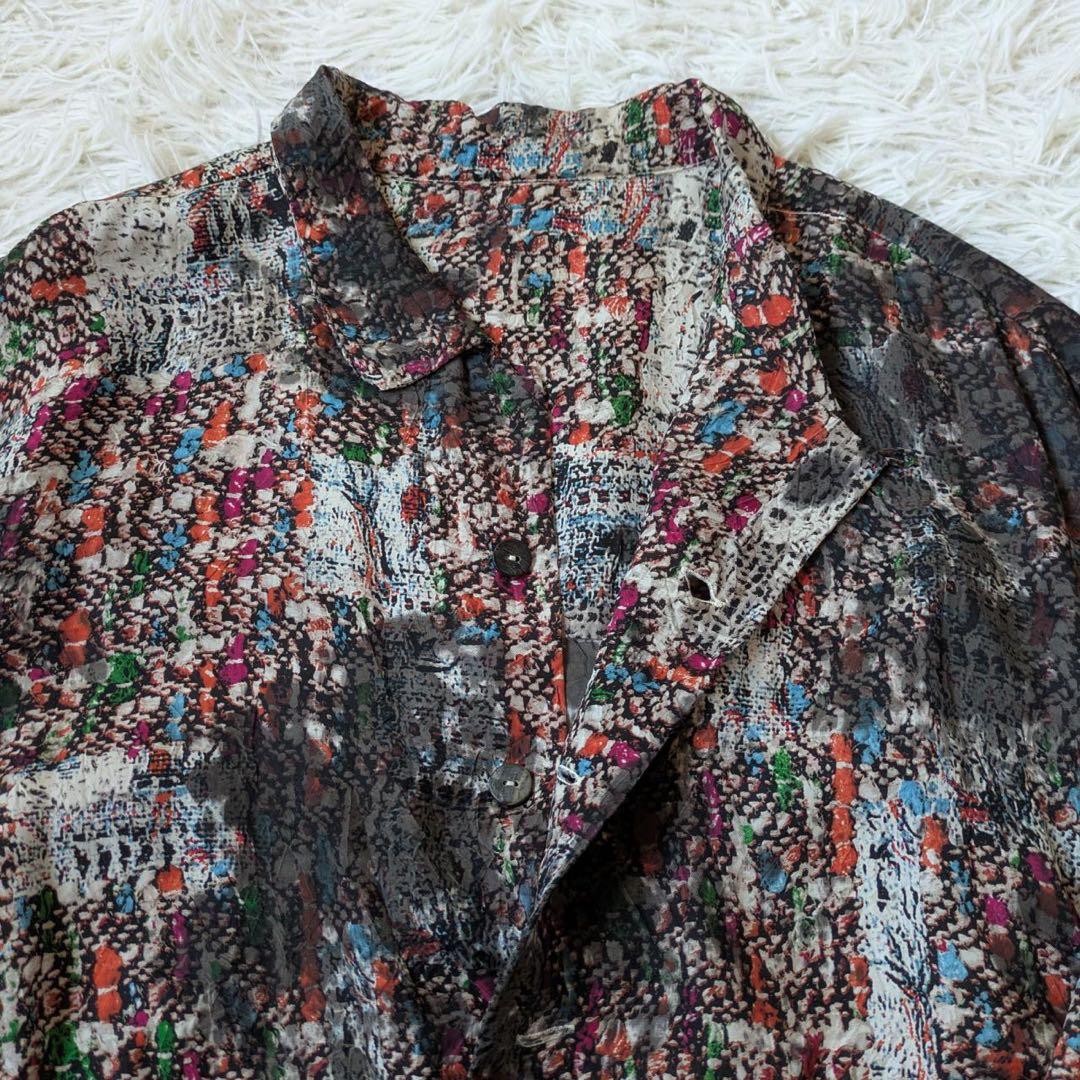 宝島染工　SIWA プルオーバーシャツ　Blink 草木　墨　斑染　Free