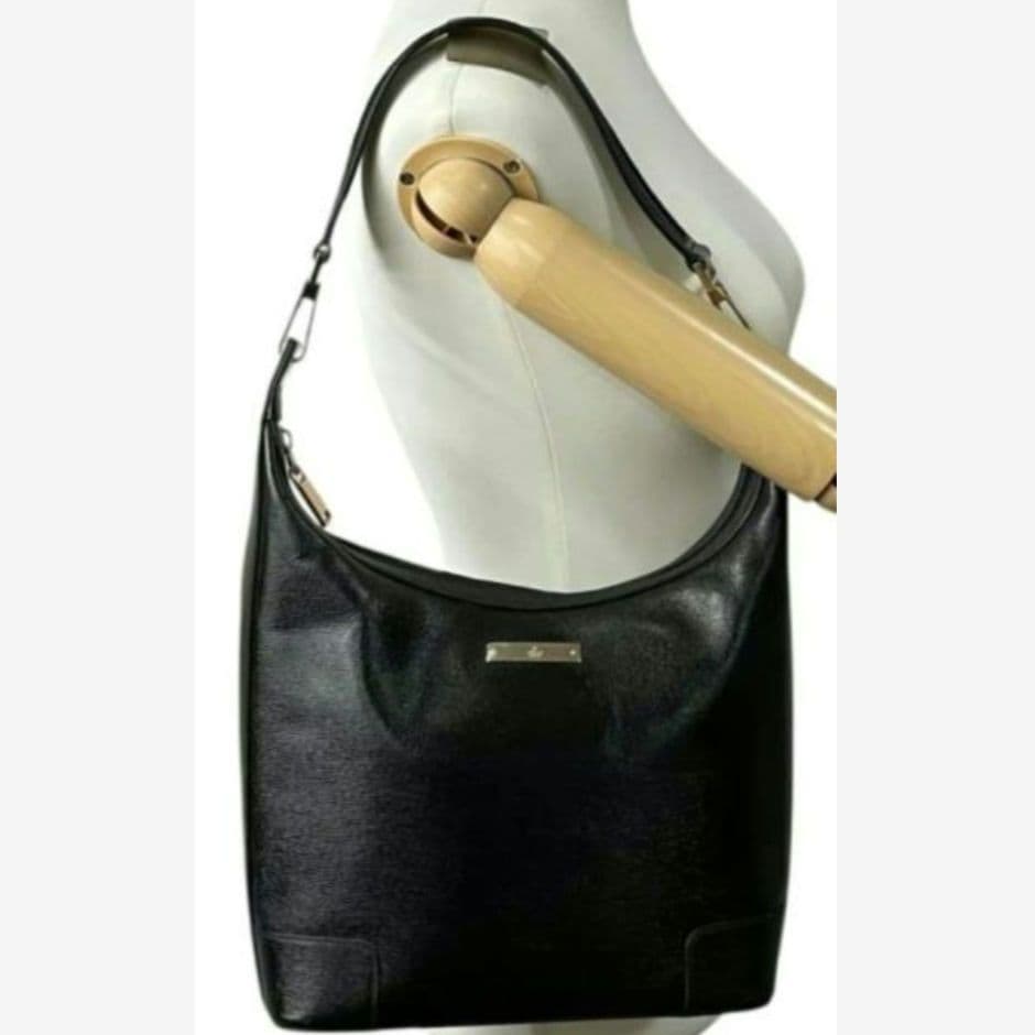 GUCCI グッチ☆ワンショルダーバッグ オールレザー ブラック プレート