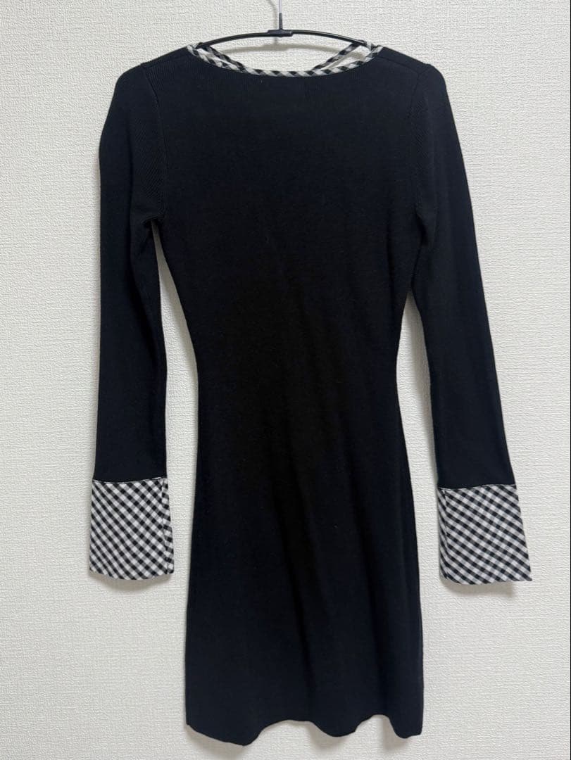 Darich チェックリボンニットミニワンピース　FL