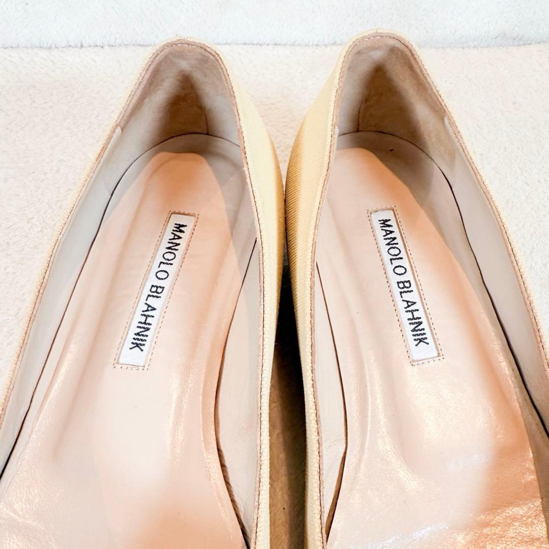 マノロブラニク ハンギシ パンプス フラットシューズ ベージュ 25cm