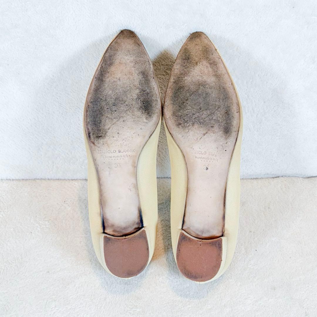 マノロブラニク ハンギシ パンプス フラットシューズ ベージュ 25cm