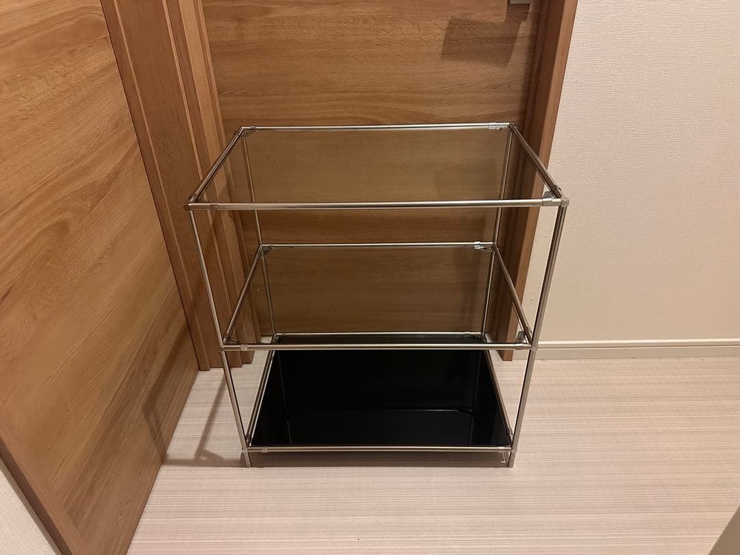 メタルフレーム ガラス棚 ミッドセンチュリーモジュール家具 店舗什器