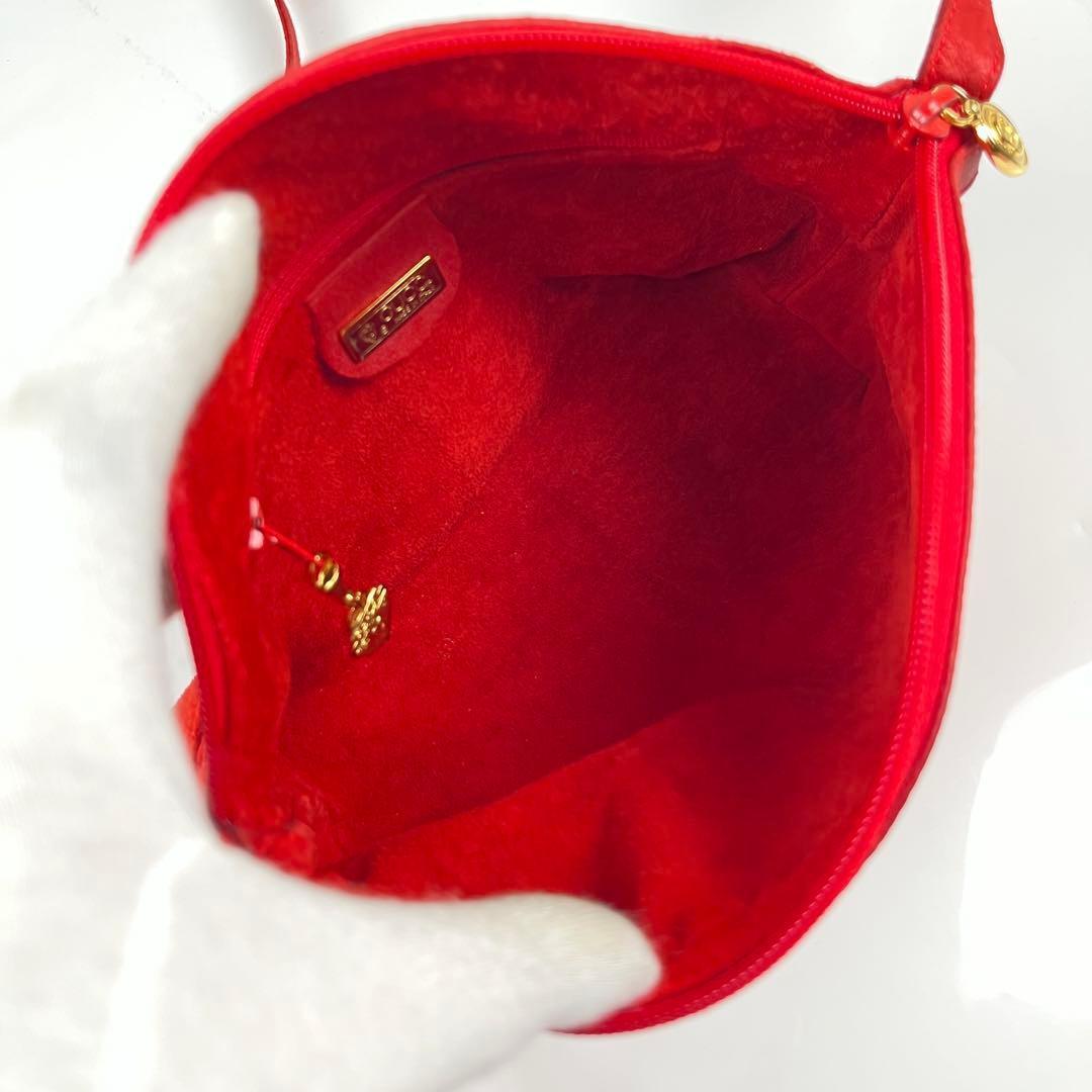 【極美品】GUCCIグッチ スエード ショルダーバッグ レッド GG柄 斜めがけ