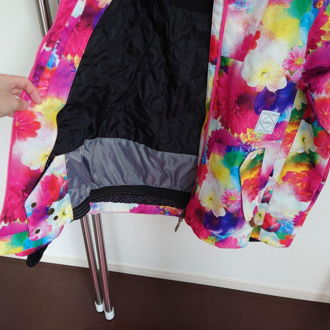 スノーボード　スノボ　スキー　ウェア　パステル　ピンク　花