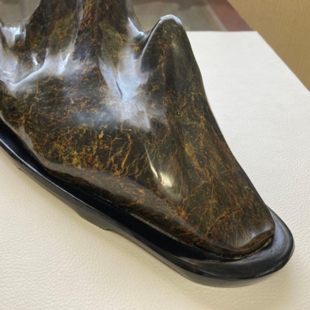 鑑賞石 天然石 オブジェ 置物 インテリア 山型 山脈 模様 約6.5kgレトロ