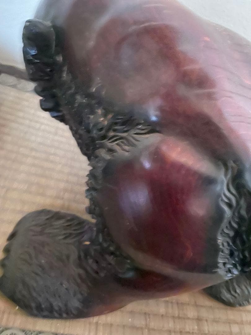 木製クマ彫刻 置物 特大