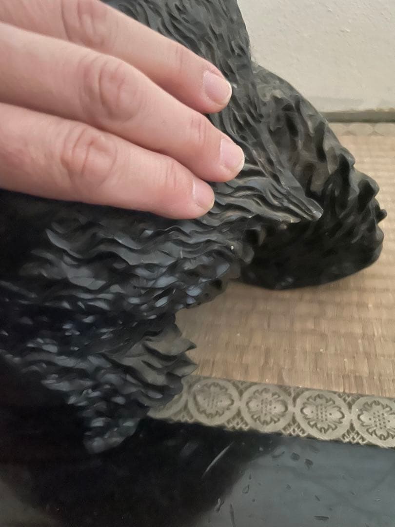 木製クマ彫刻 置物 特大