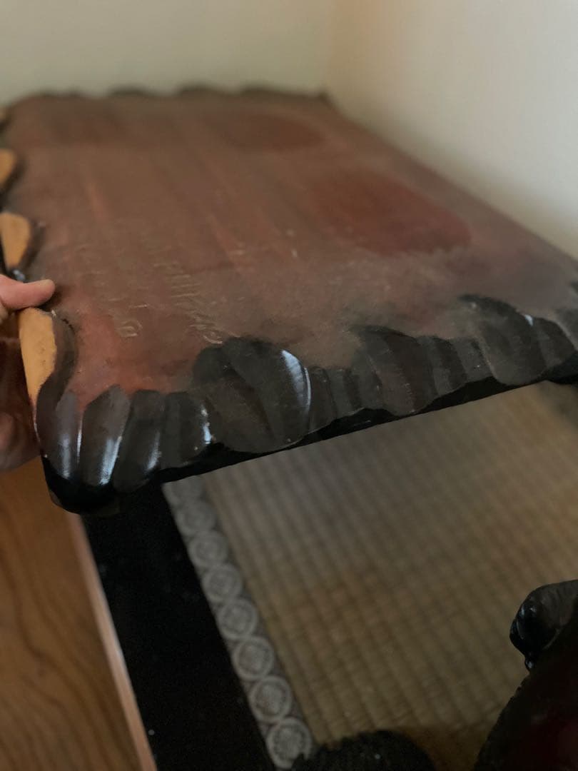 木製クマ彫刻 置物 特大