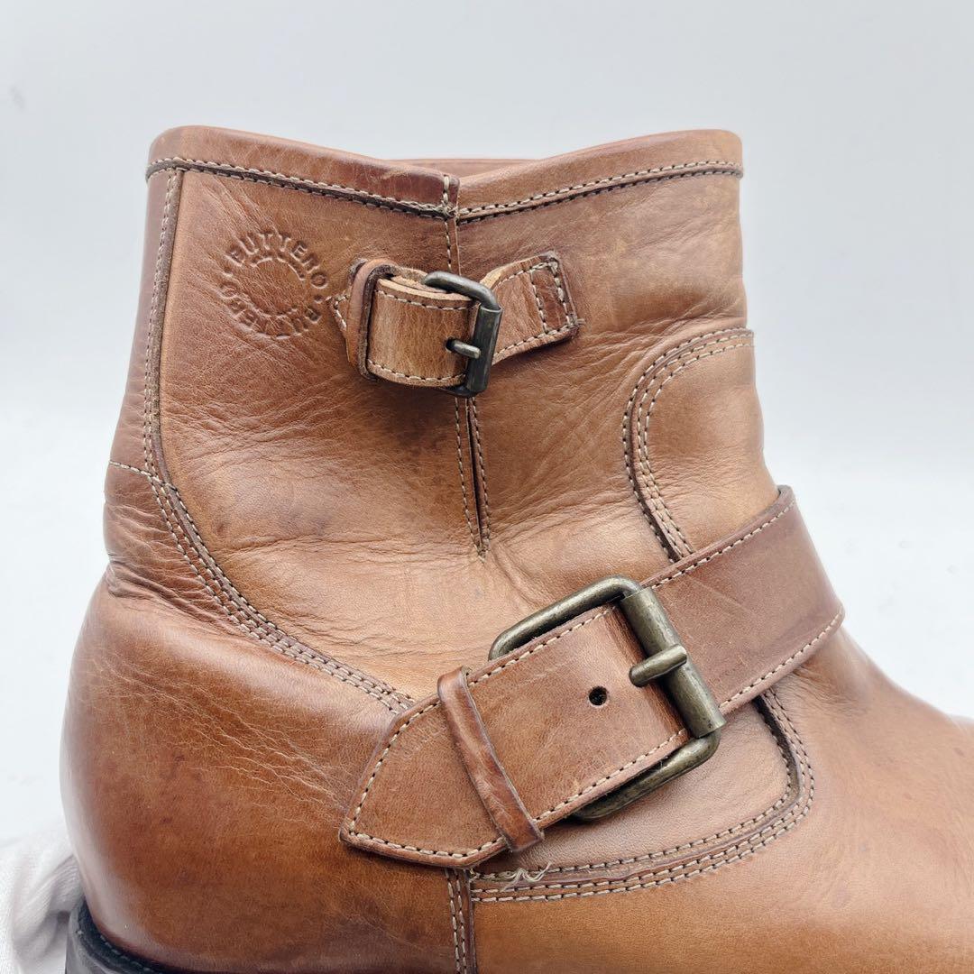 美品✨希少❗️ブッテロ エンジニアブーツ ベルト ビブラムソール ブラウン 40
