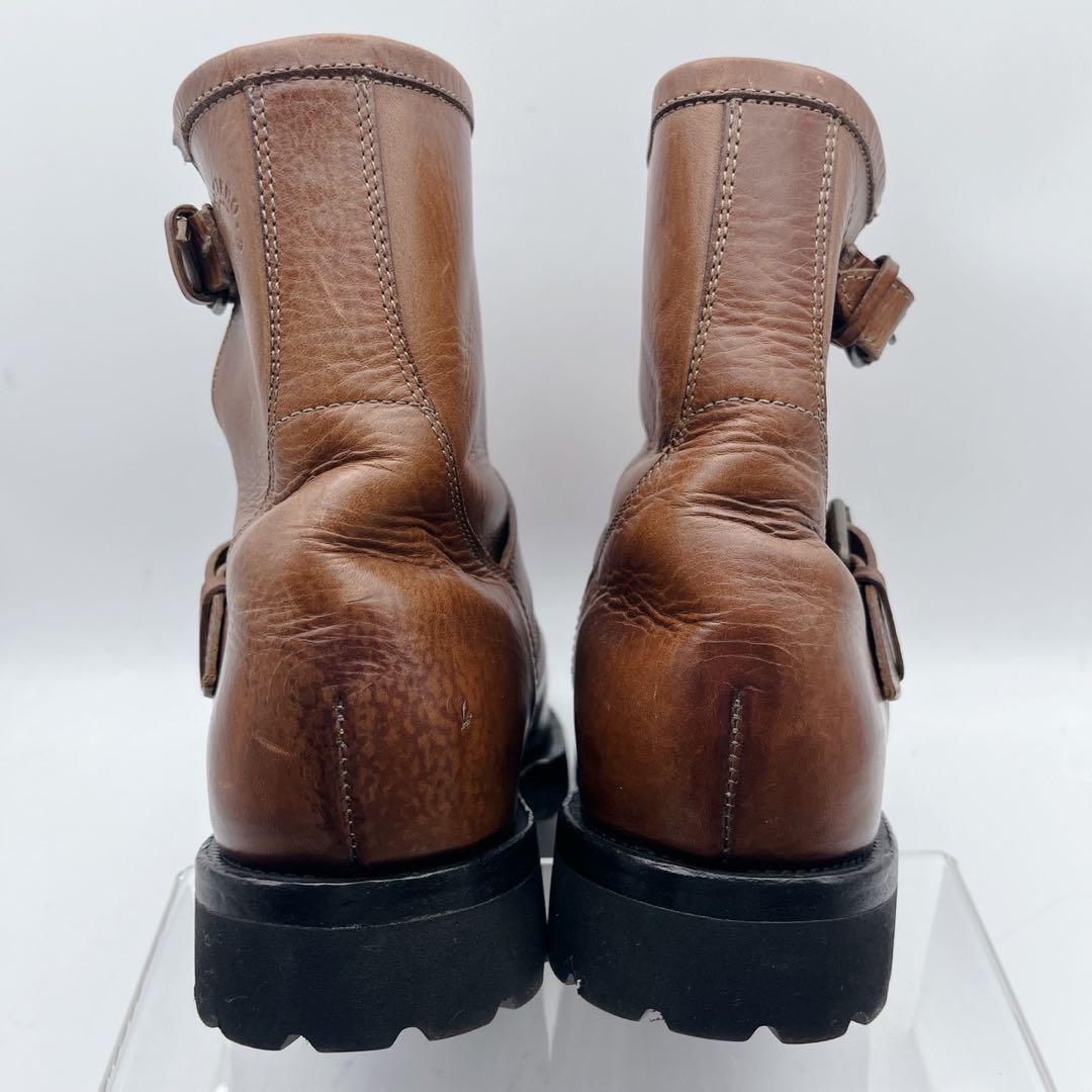 美品✨希少❗️ブッテロ エンジニアブーツ ベルト ビブラムソール ブラウン 40