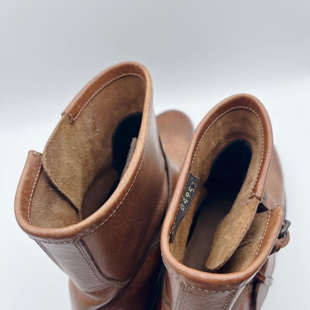 美品✨希少❗️ブッテロ エンジニアブーツ ベルト ビブラムソール ブラウン 40