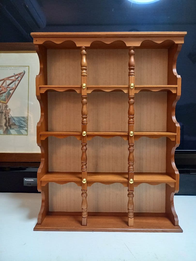 希少　1970's　コロニアル　スピンドル　ウッド　オープン　ウォール　ラック