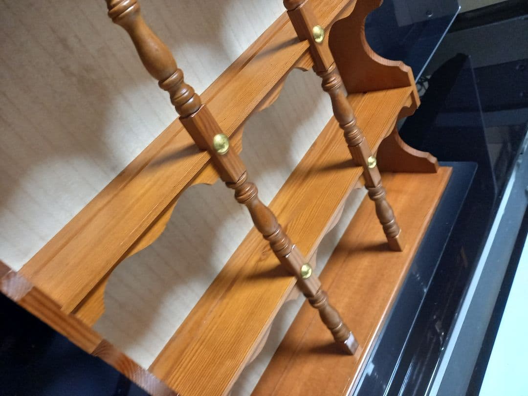 希少　1970's　コロニアル　スピンドル　ウッド　オープン　ウォール　ラック