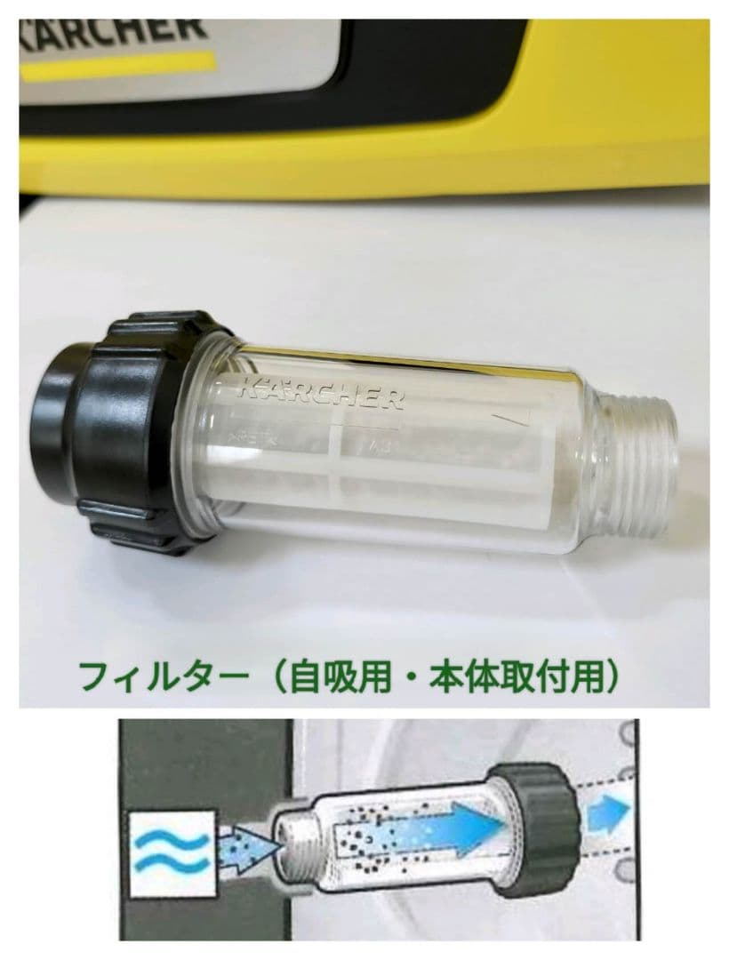 【ほぼ新品！１回のみ試用】ケルヒャー高圧洗浄機　K2サイレント　フィルター付き