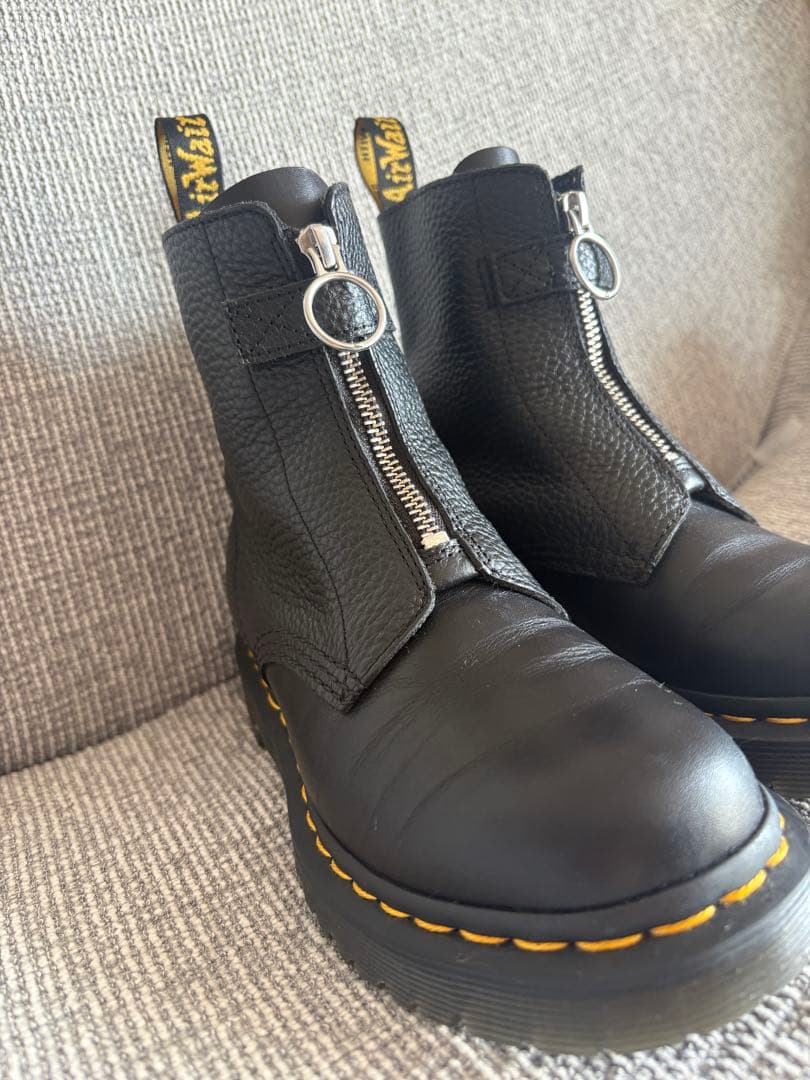 ドクターマーチン 1460PASCAL UK3 本革　フロントジップブーツ　黒