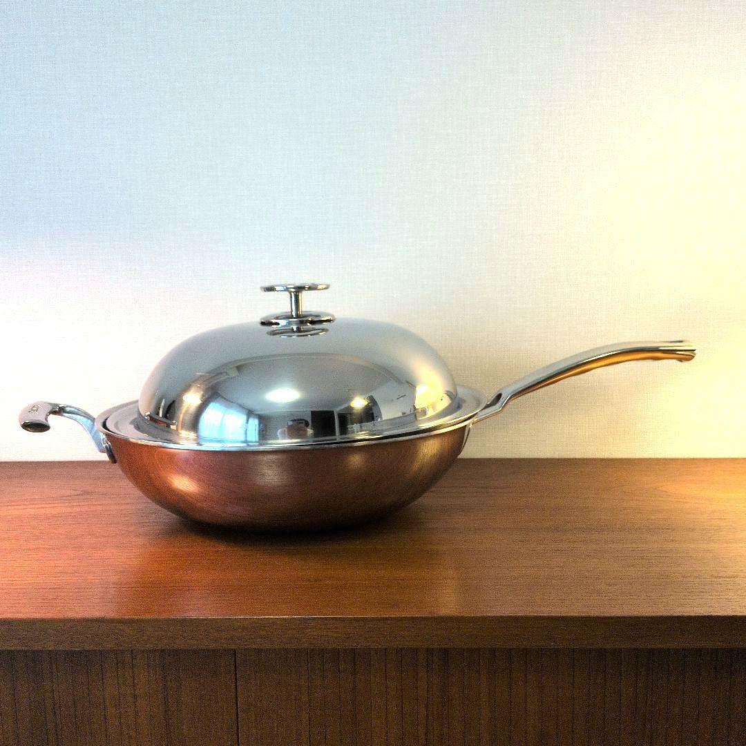 イタリア製　バルザーノ（Balzano）五層ステンレス　ウォックパン　フライパン